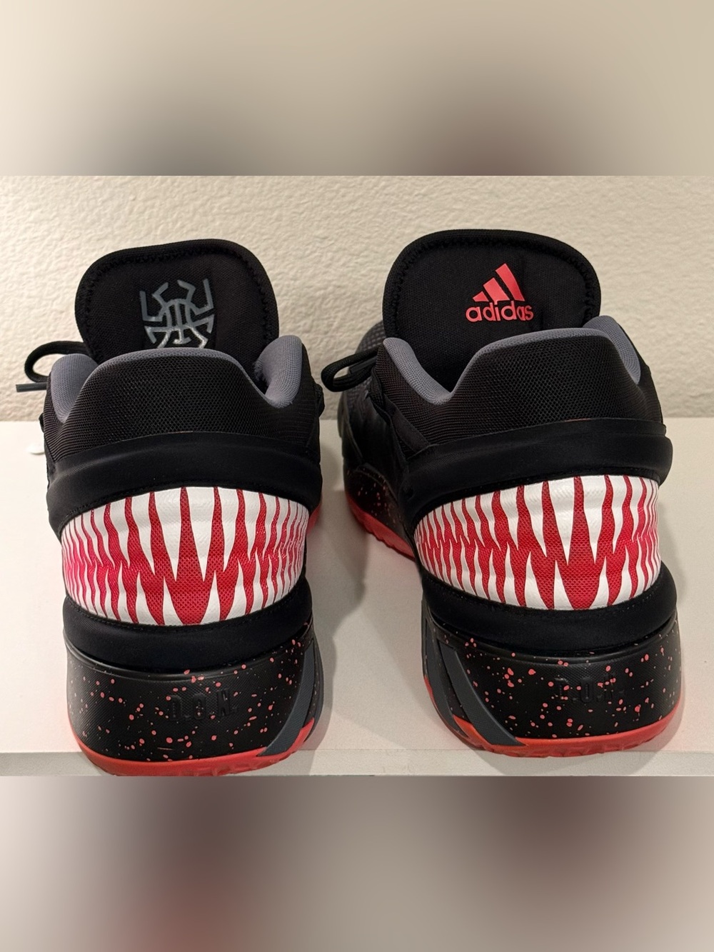 Adidas D.O.N. Issue #2 Venom Marvel Collab Basketball Shoes Size 15 Black/Red